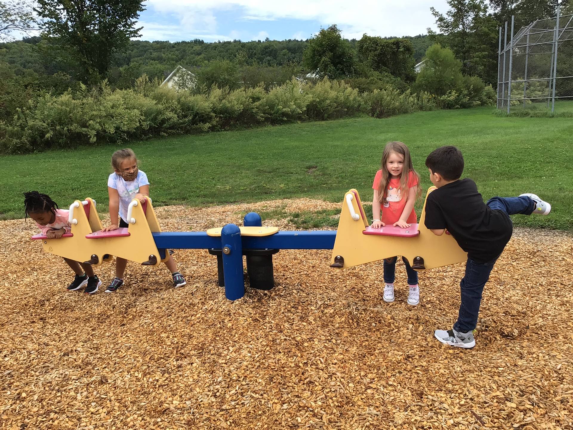 students on playground