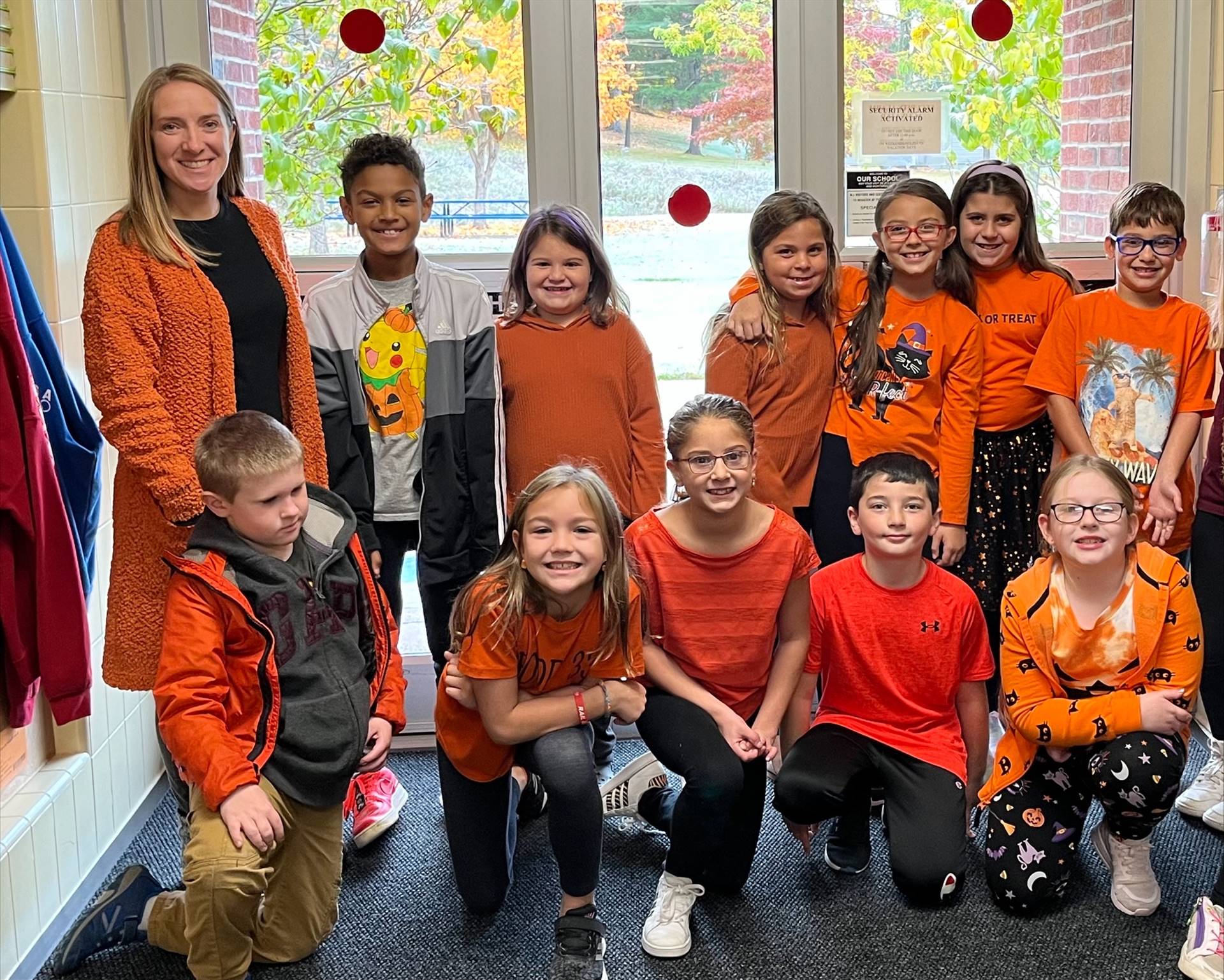 students wearing orange for unity day